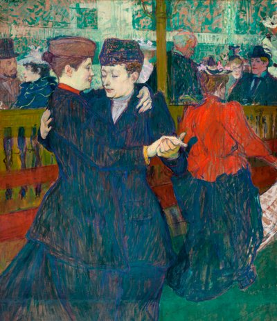 At the Moulin Rouge, Two Dancing Women by Henri de Toulouse Lautrec